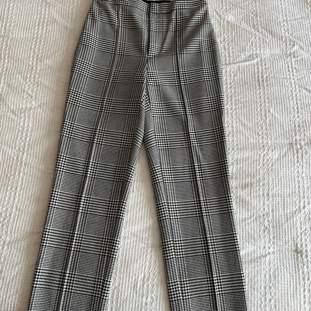 Stylish Black and White Plaid Pants